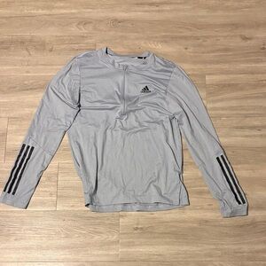 Adidas Men's Light Gray Long Sleeve Tee